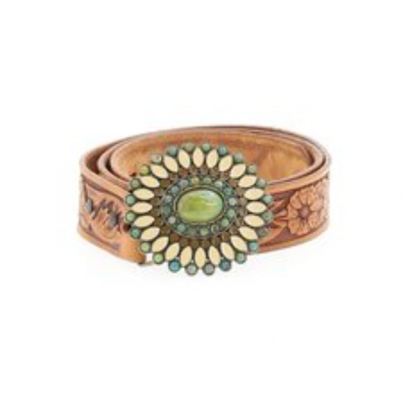 Chambers of Phoenix embossed leather Belt